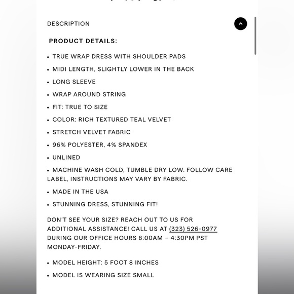 Dark Teal Velvet Wrap Dress - Picture 6 of 8